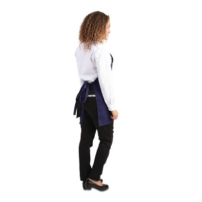 BB137 Whites halterschort met V-hals donkerblauw