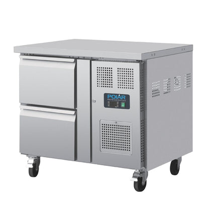 DA546 Polar U-serie geventileerde gekoelde GN werkbank met 2 laden
