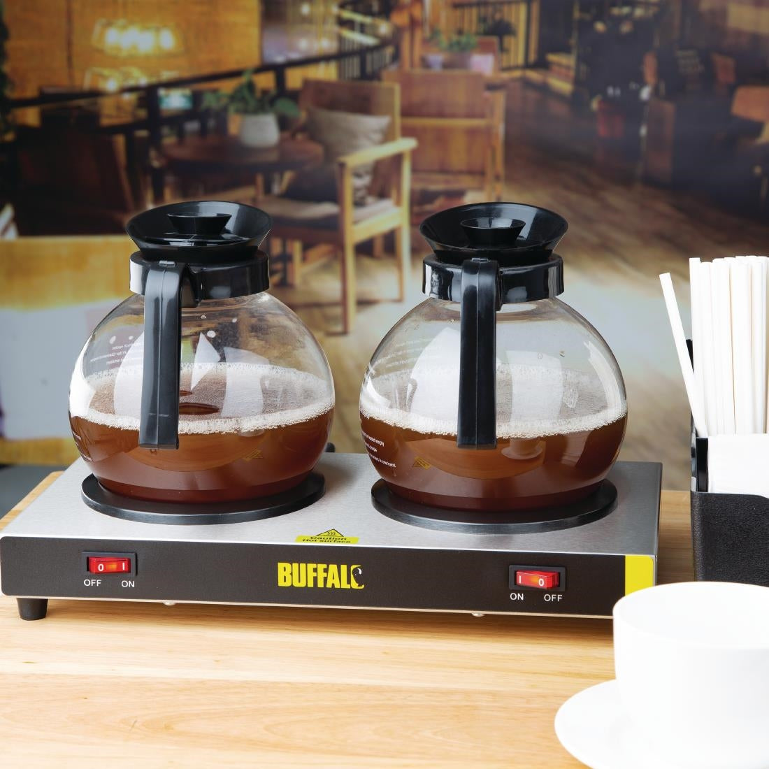 L413 Buffalo dubbele koffiekan warmhoudplaat