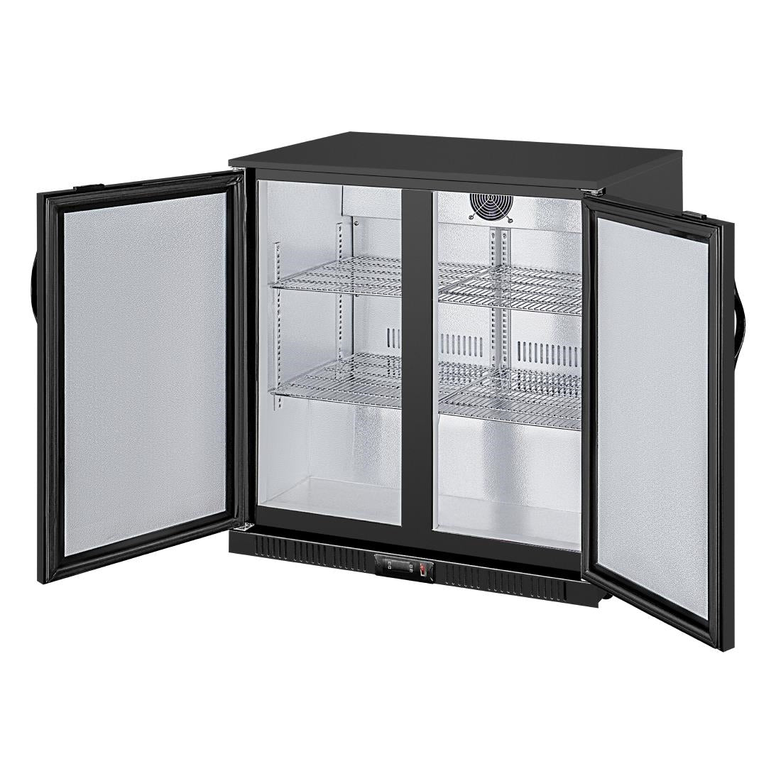 GL016 Polar G-serie 2-deurs barkoeling met blinde klapdeuren zwart 208L