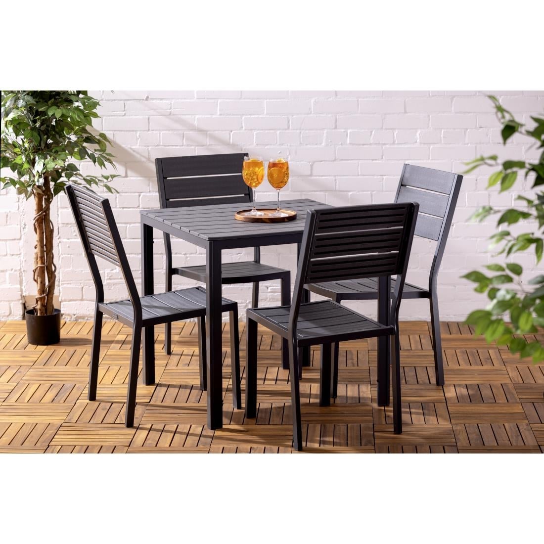 HZ021 Bolero Valletta Grijs Latten Tuin Tafel 780mm