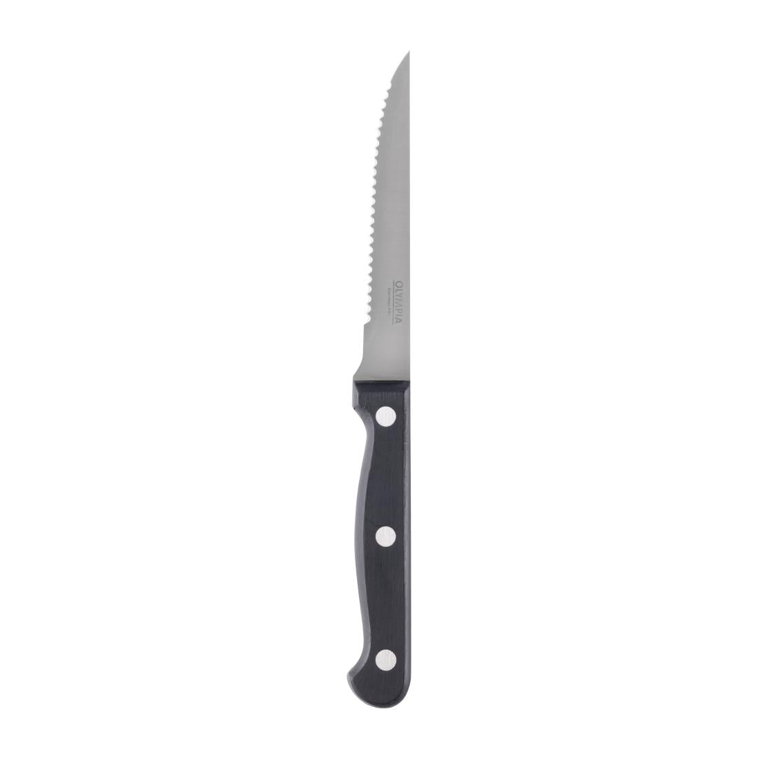 C134 Olympia steakmessen zwart heft 21,5cm (12 stuks)