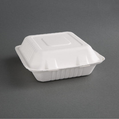 FC526 Fiesta Compostable composteerbare bagasse voedseldozen 3 compartimenten (200 stuks)