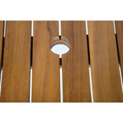 DS152 Bolero vierkante stalen en acaciahouten tafel 80cm