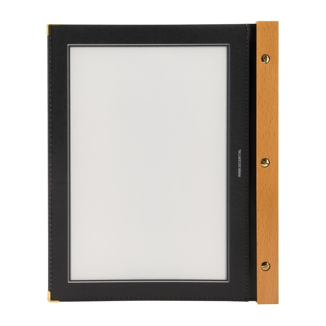 H735 Securit menumap hout A4 zwart
