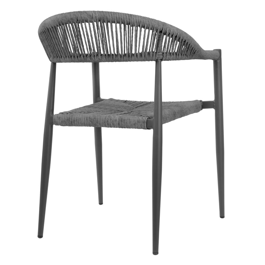 HZ590 Bolero Eden PE gevlochten rattan outdoor armstoelen antraciet (4stuks)