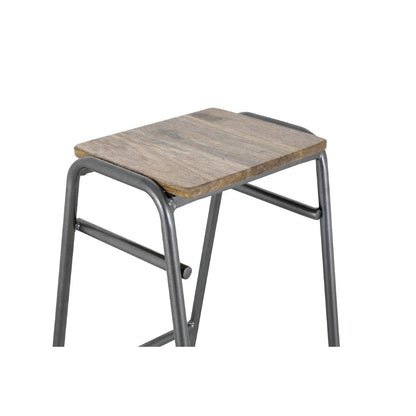 HZ824 Bolero Cantina compacte barkrukken met mangohouten zitting Gunmetal (4 stuks)