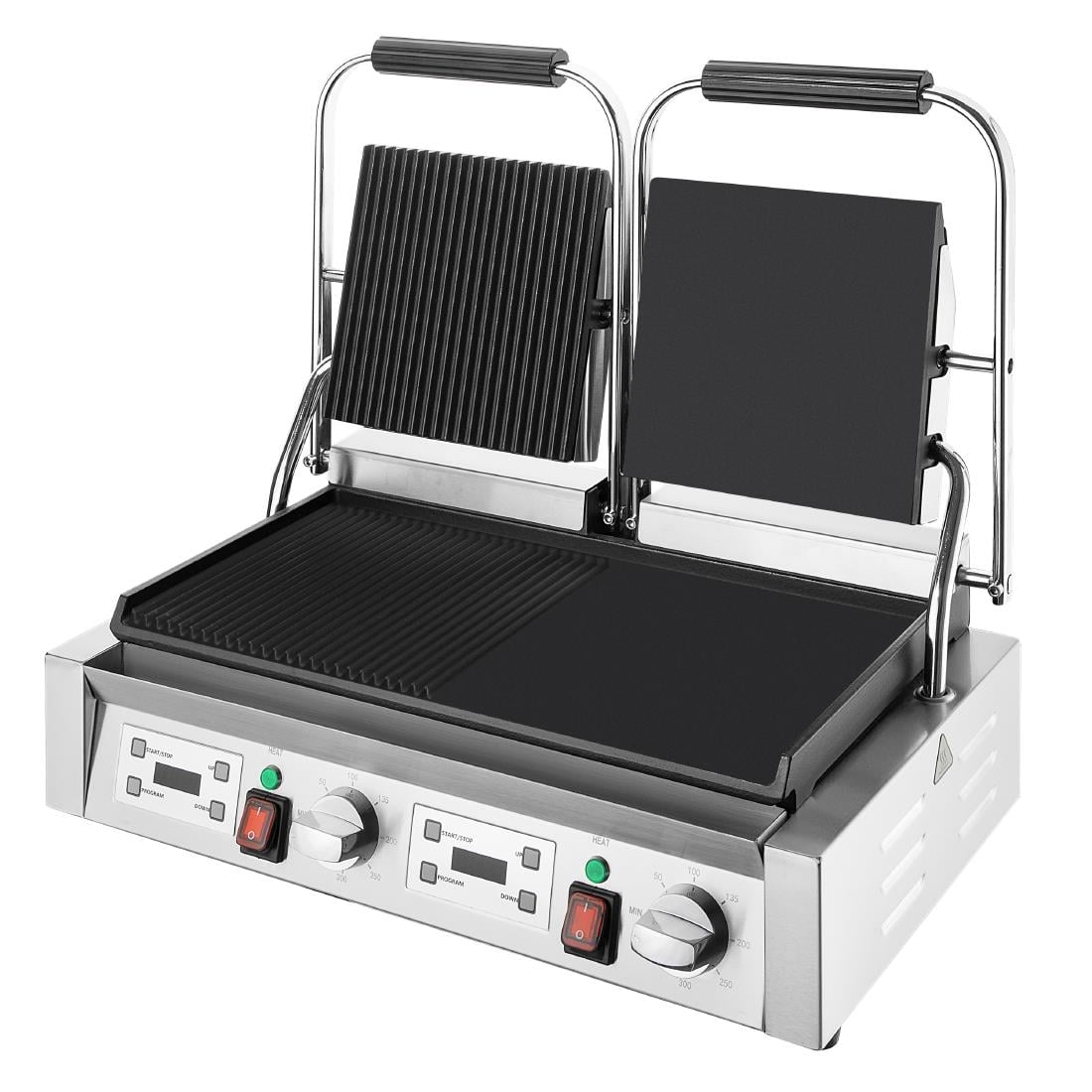 CU613 Buffalo Dubbele Contactgrill Platte & Geribbelde Platen