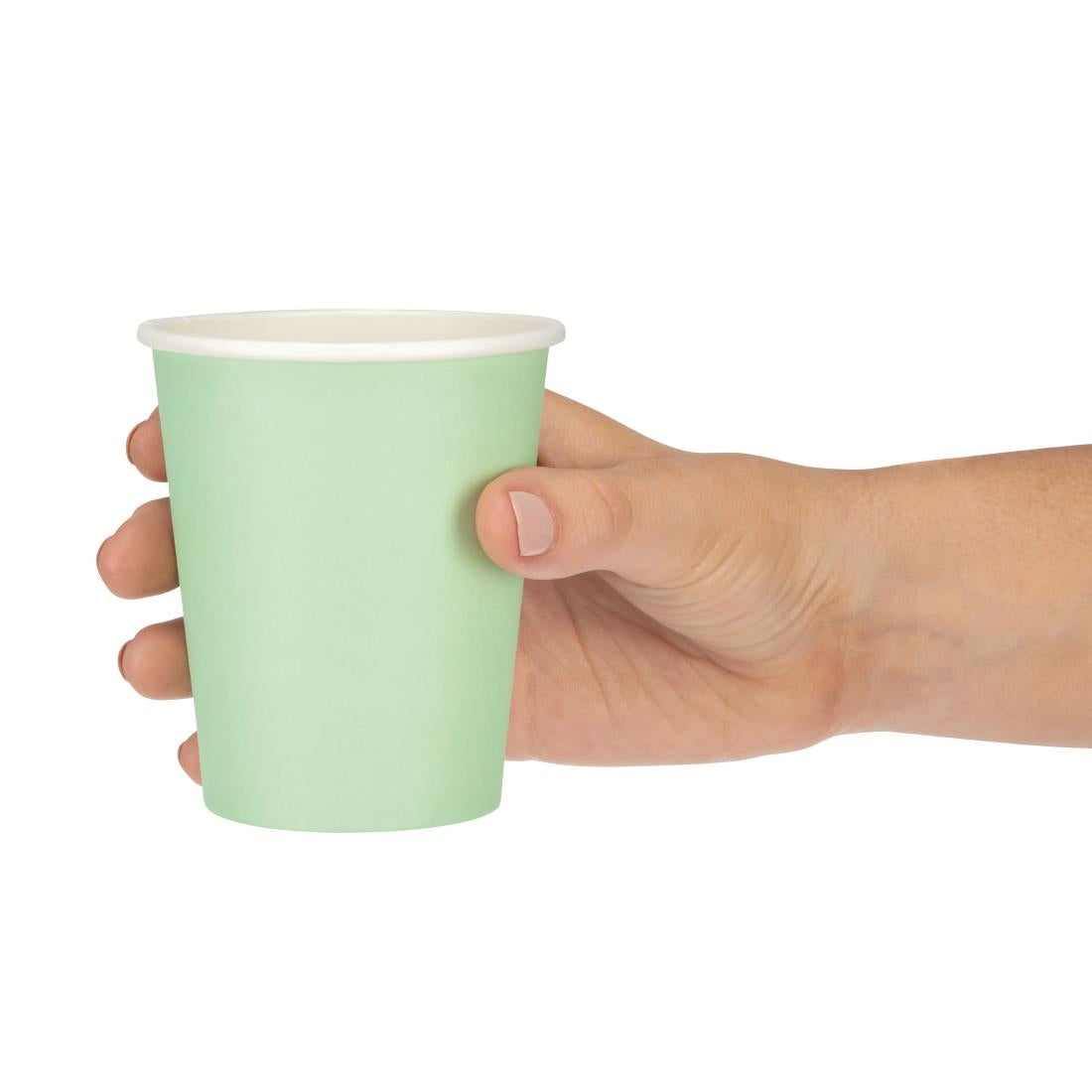 GP403 Fiesta Recyclable koffiebekers enkelwandig turquoise 225ml (1000 stuks)