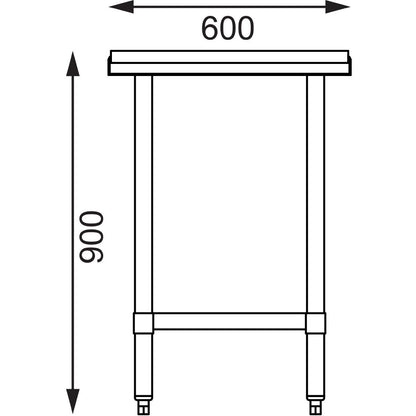 CB911 Vogue RVS snijtafel met HDPE snijplank 90cm