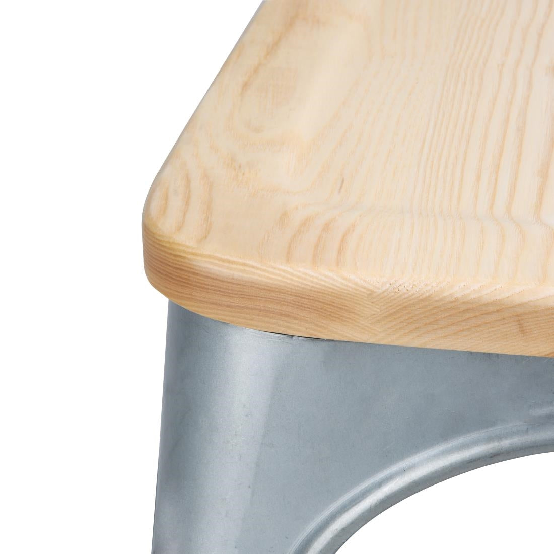 GM642 Bolero Bistro gegalvaniseerd stalen stoelen met houten zitting (4 stuks)