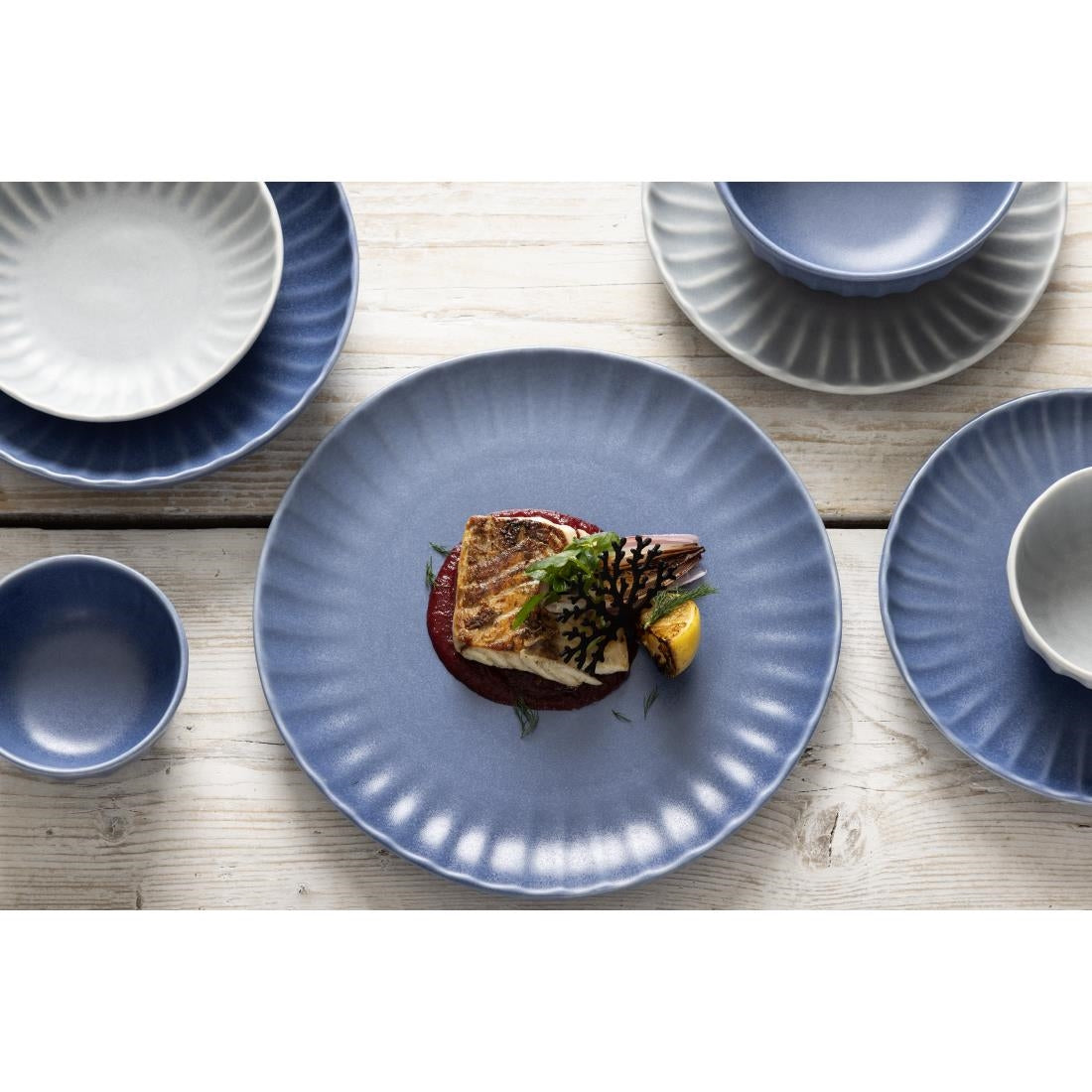 FU201 Olympia Koralliet Borden Blauw 205mm (6 stuks)