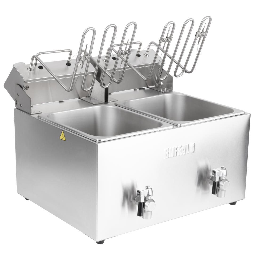CU621 Buffalo Dubbele Elektrische Friteuse Met Timer 2X8Ltr
