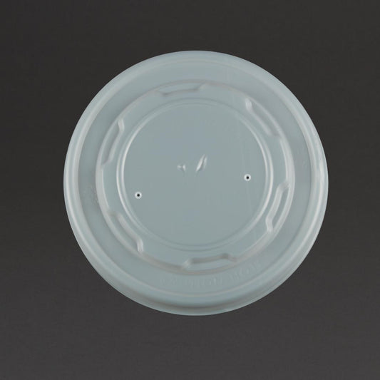 GF048 Vegware composteerbare platte deksels voor 34cl en 45,4cl bakjes (500 stuks)