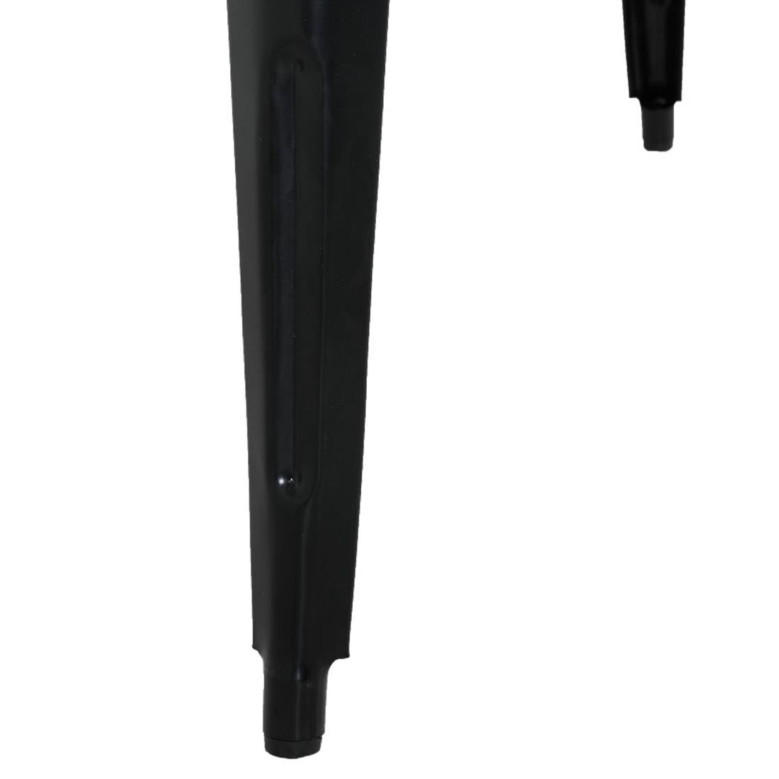 HZ812 Bolero Bistro Eettafel Met Lattenblad Van Mangohout En Zwarte Poot 650mm