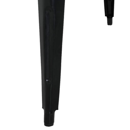 HZ812 Bolero Bistro Eettafel Met Lattenblad Van Mangohout En Zwarte Poot 650mm