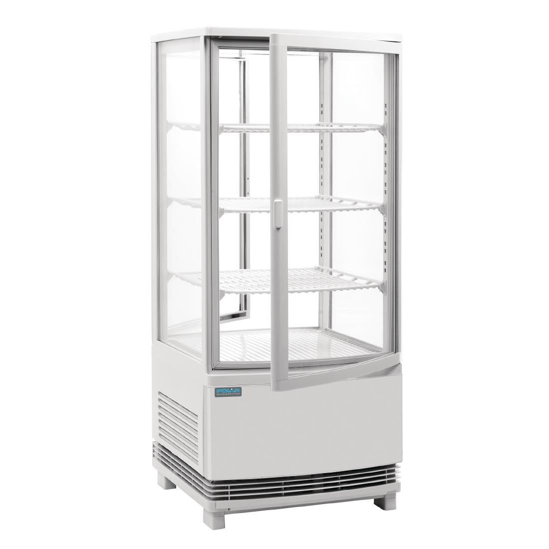 CB507 Polar C-serie koelvitrine met gebogen deuren 86L wit