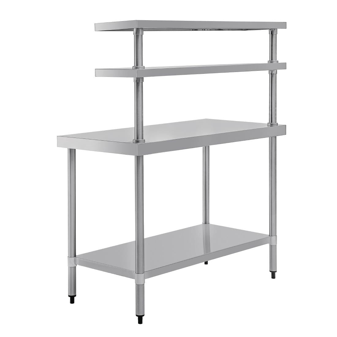 CC359 Vogue RVS werktafel met wandplanken 120cm