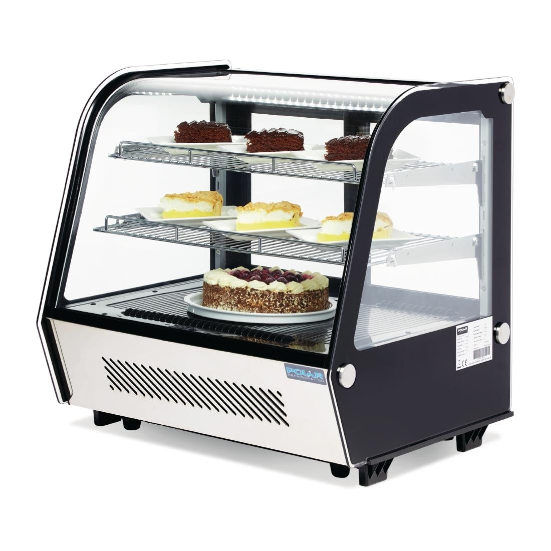 GP292 Polar G-Series Energiezuinige Aanrecht Voedsel Display Koelkast Zwart 120Ltr