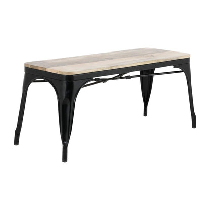 HZ814 Bolero Bistro Bank Van Mangohout En Zwarte Poten 1000mm (2 stuks)