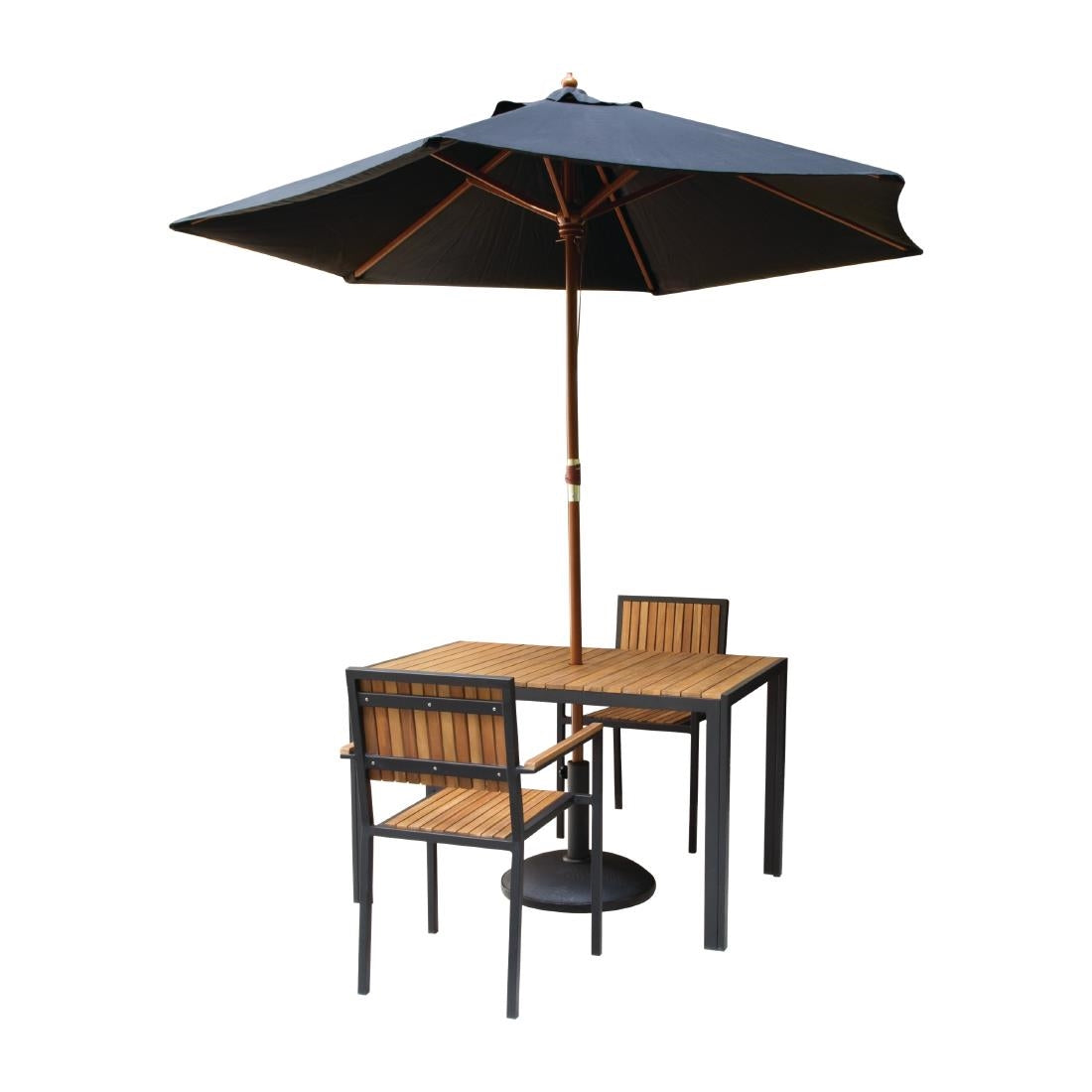 DS153 Bolero rechthoekige stalen en acaciahouten tafel 120x80cm