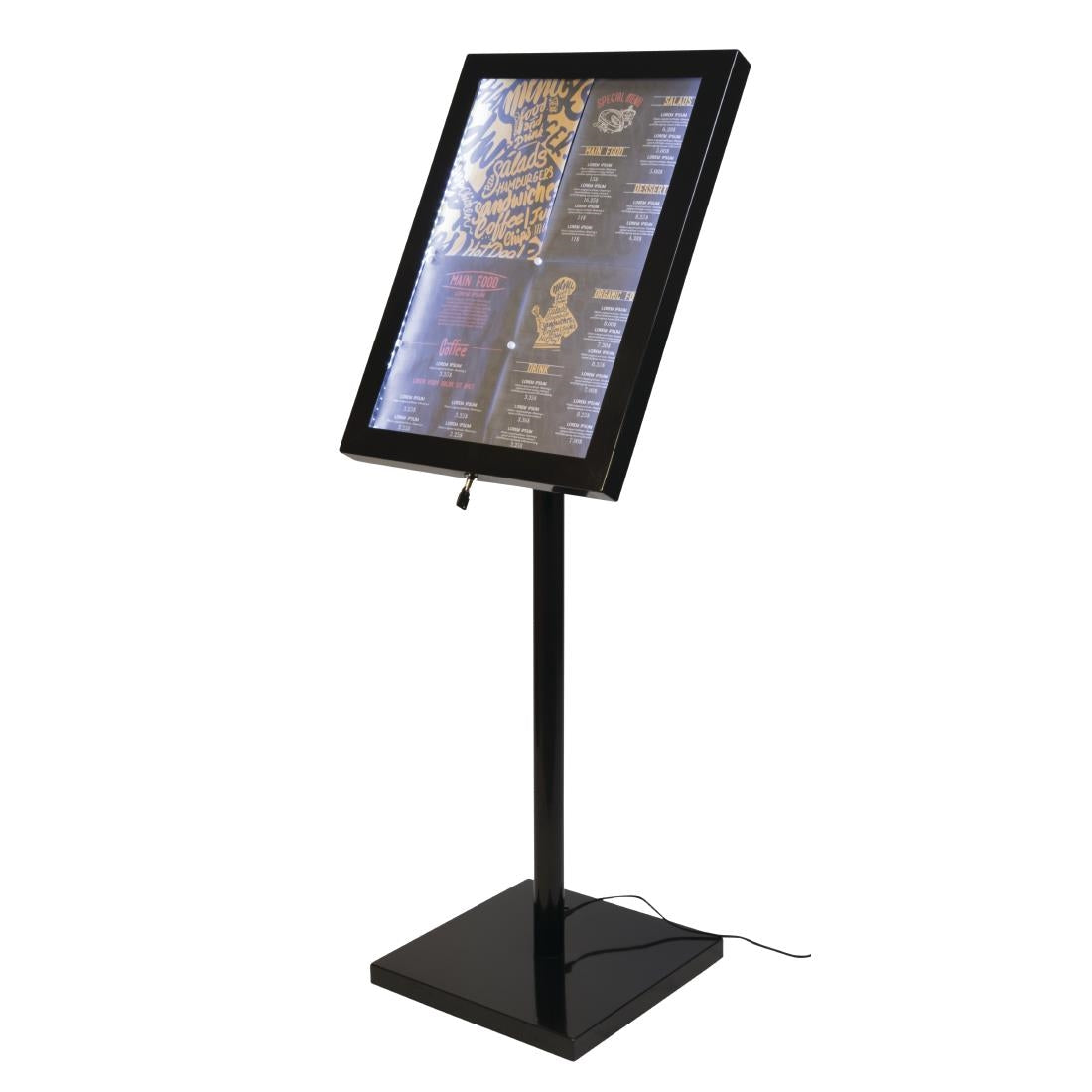 GL110 Securit LED info display zwart (incl. paal en voet)