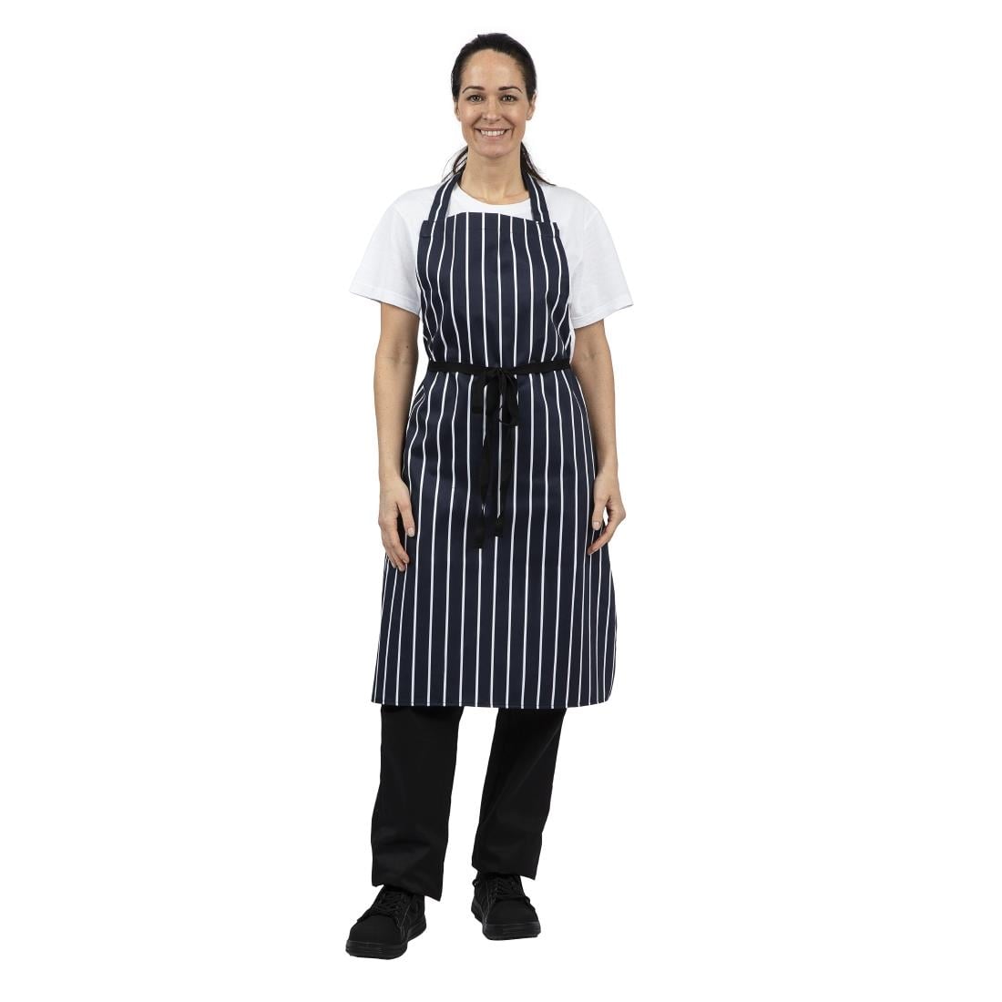 A530 Whites halterschort blauw-wit gestreept
