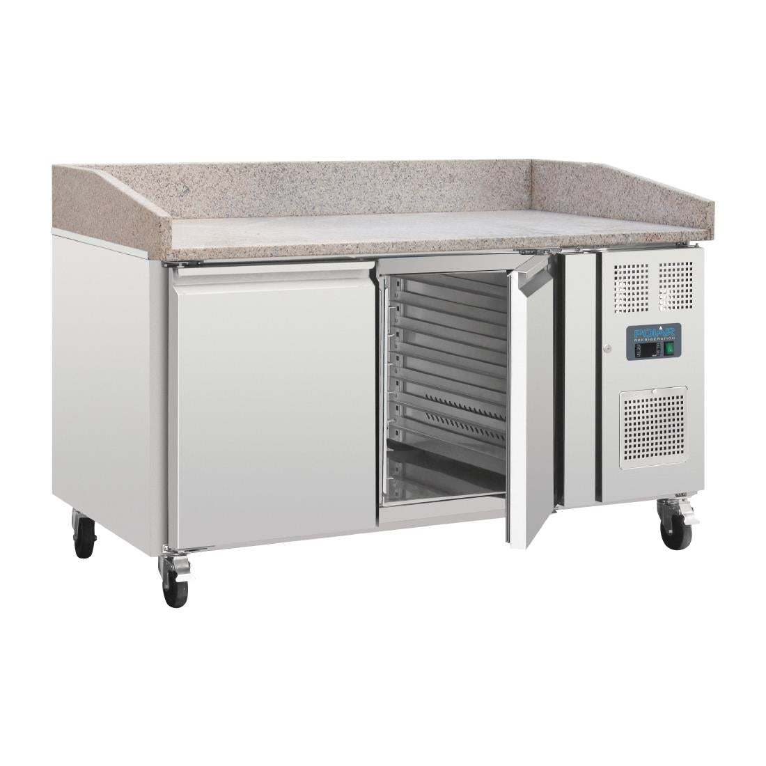 CT424 Polar G-serie pizza werkbank met marmeren blad 428Ltr