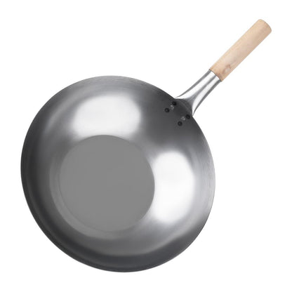 K297 Vogue zacht stalen wok met platte bodem 35,5cm