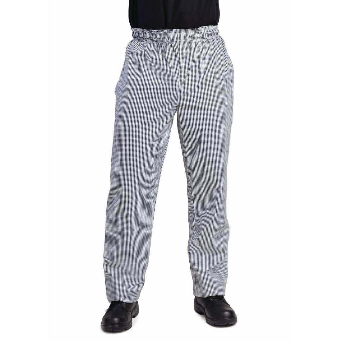 DL712-XXL Whites Vegas unisex koksbroek zwart-wit geruit XXL