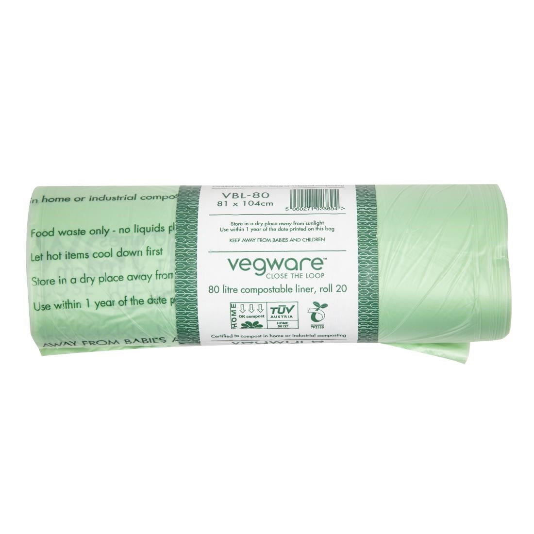 CY581 Vegware Biobag composteerbare afvalzakken 80Ltr (240 stuks)