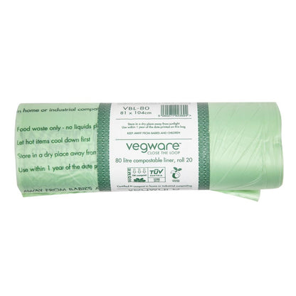 CY581 Vegware Biobag composteerbare afvalzakken 80Ltr (240 stuks)
