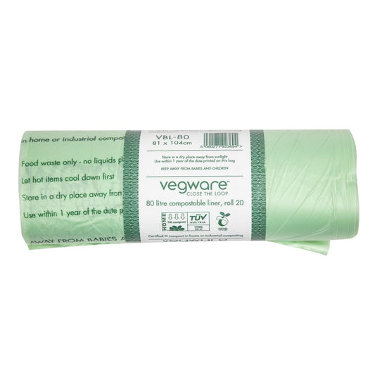 CY581 Vegware Biobag composteerbare afvalzakken 80Ltr (240 stuks)