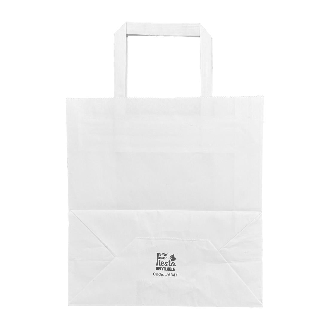 JA347 Fiesta recyclebare platte witte papieren zakken (medium, 250 stuks)