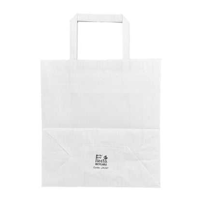 JA347 Fiesta recyclebare platte witte papieren zakken (medium, 250 stuks)