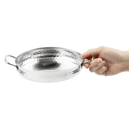 HY112 Olympia Tafelpresentatie Schotel Met Handvat Roestvrij Staal Gehamerd 180mm