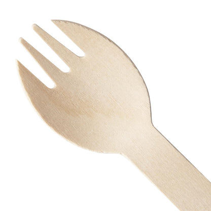 CH086 Fiesta Compostable individueel verpakte houten sporken (500 stuks)