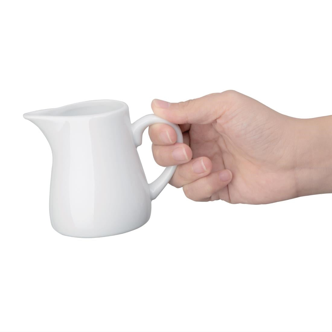 U819 Olympia Whiteware melkkannetjes met handvat 170ml (6 stuks)
