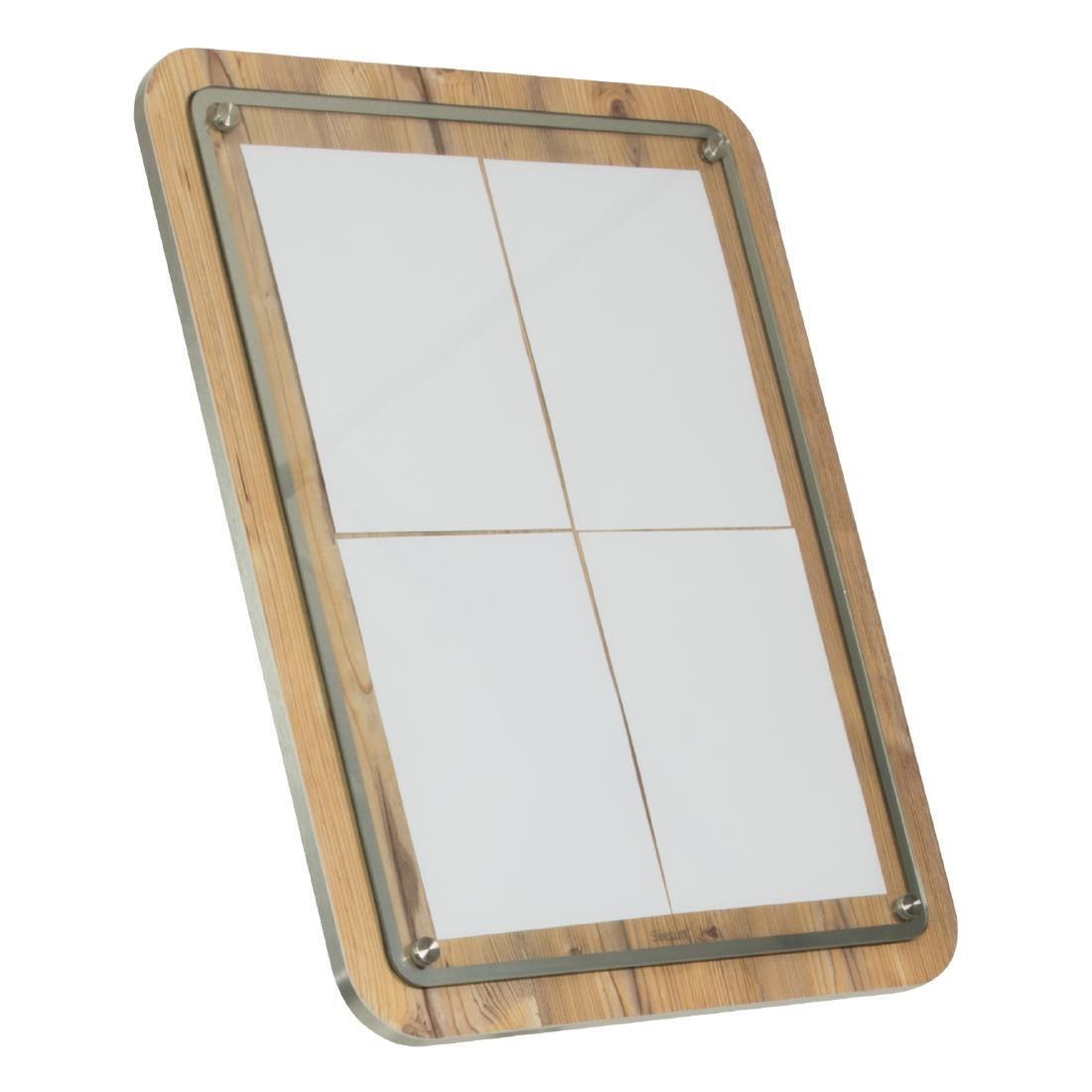 CX073 Securit zwart staal wit 8xA4 informatiedisplay met paal en voet
