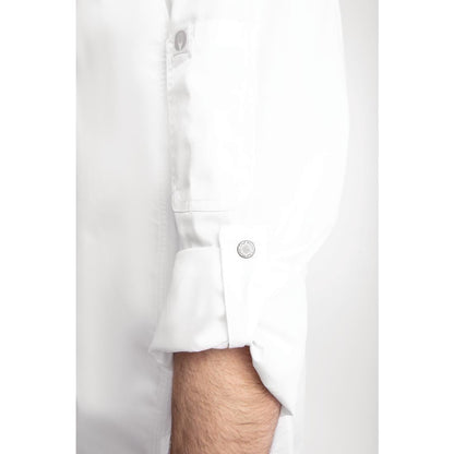 BB264-L Chef Works Urban Hartford unisex koksbuis met rits lange mouw wit L