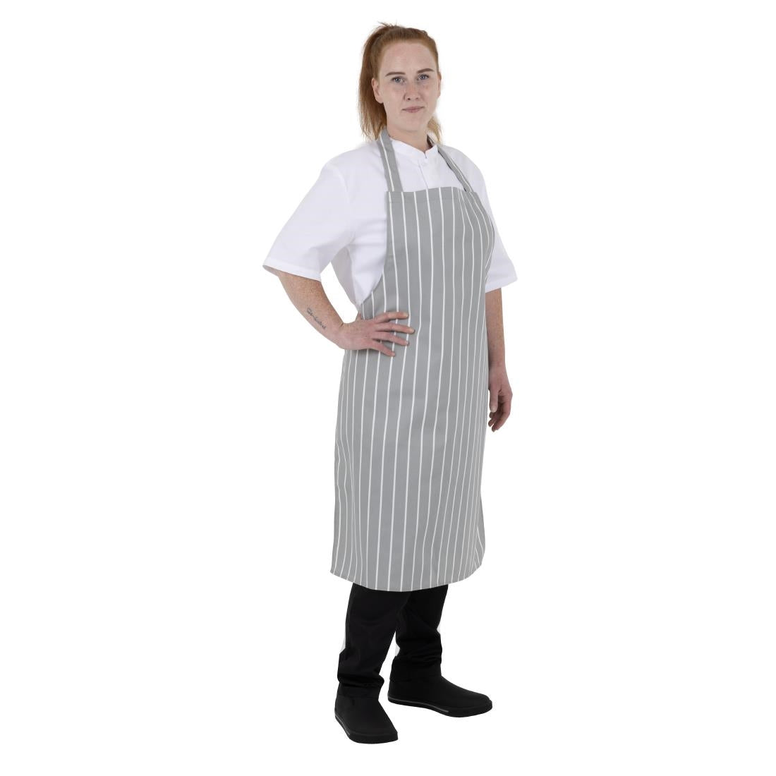 BA111 Whites Schort Grijs Wit Slagers Streep