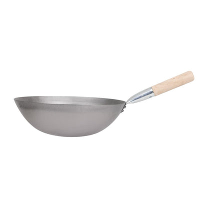 K299 Vogue zacht stalen wok met ronde bodem 35,5cm