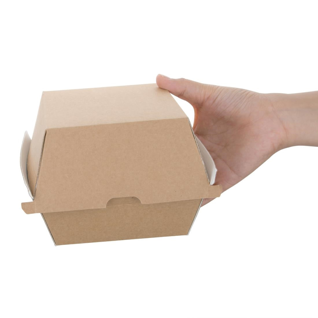 FB665 Fiesta Compostable composteerbare hamburgerdoosjes kraft groot 112mm vierkant (150 stuks)