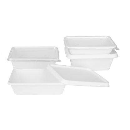 HW034 Fiesta Composteerbare Bagasse Voedsel Container Basissen 650ml (100 stuks)