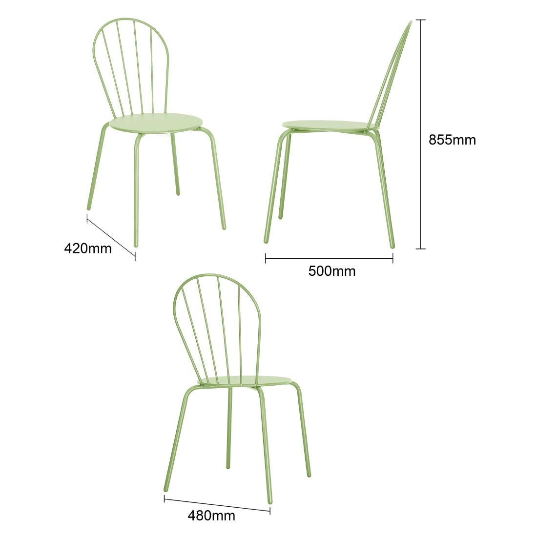 HZ363 Bolero Adeline Stoel Lichtgroen (4 stuks)