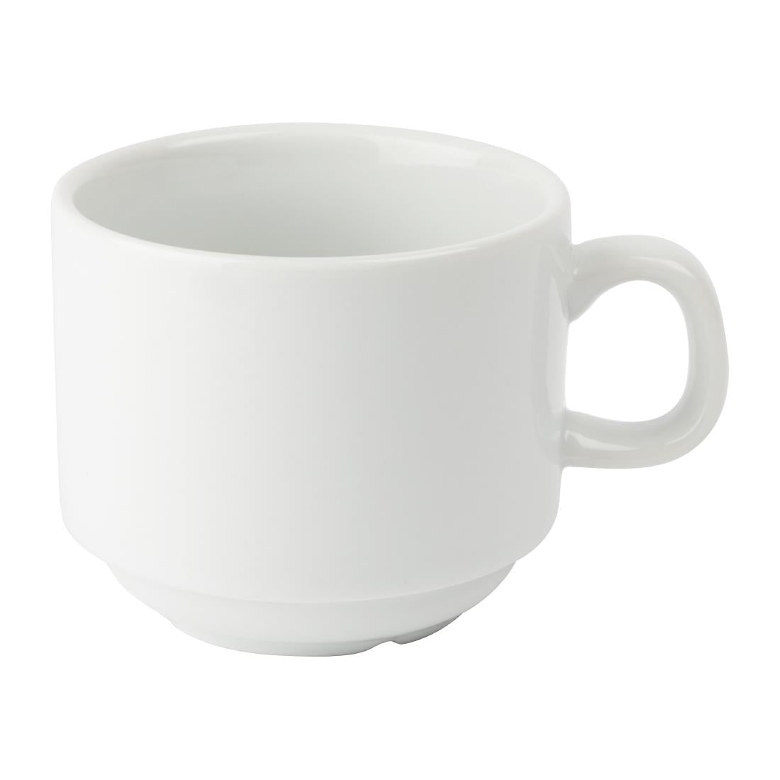 CB467 Olympia Whiteware stapelbare theekopjes 200ml (12 stuks)