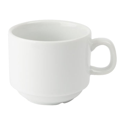 CB467 Olympia Whiteware stapelbare theekopjes 200ml (12 stuks)