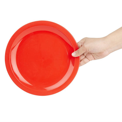 CB770 Olympia Kristallon polycarbonaat borden 23cm rood (12 stuks)