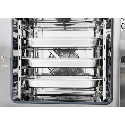 SA771 Buffalo Vrijstaande Smart Touchscreen Combi Oven 7 x GN 1/1 Met Installatie Kit En Afzuigkap