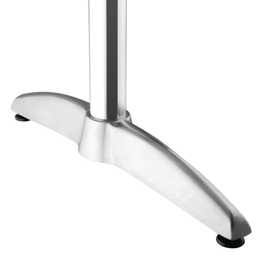 U432 Bolero rechthoekige RVS tafel met dubbele tafelpoot 120cm